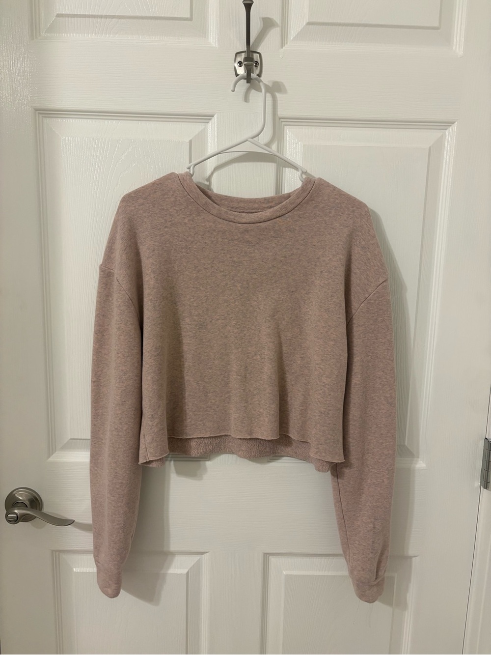 Top shop Women's Cropped Crewneck Sweatshirt - Heathered Light Pink and Gray